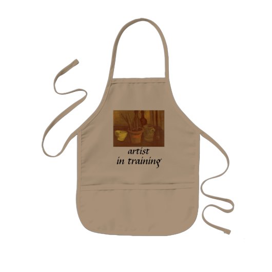 Vincent van Gogh - Stilleven penselen in pot Kinder Schort (Voorkant)