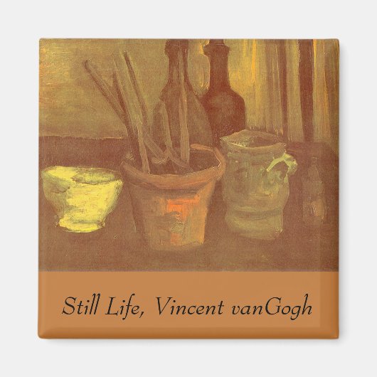 Vincent van Gogh - Stilleven Penselen in Pot Magneet (Voorkant)