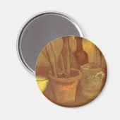Vincent van Gogh - Stilleven penselen in pot Magneet (Voorkant / Achterkant)