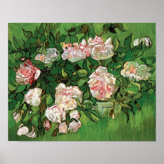 Vincent Van Gogh - Stilleven Roze Rozen Fijne Kuns Poster (Voorkant)