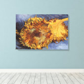 Vincent van Gogh - Stilleven: Twee afgesneden zonn Canvas Afdruk (Insitu (Houten vloer))