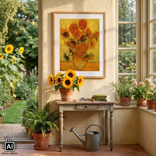 Vincent van Gogh Stilleven Vaas met 15 zonnebloeme Poster