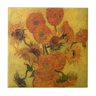 Vincent van Gogh Stilleven vaas met 15 zonnebloeme Tegeltje