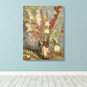 Vincent van Gogh - Stilleven vaas met gladiolen Canvas Afdruk