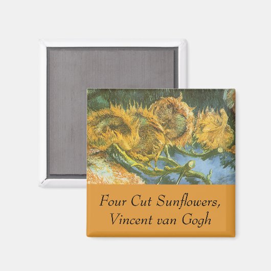 Vincent van Gogh - Stilleven: vier snijbloemen Magneet (Voorkant / Achterkant)