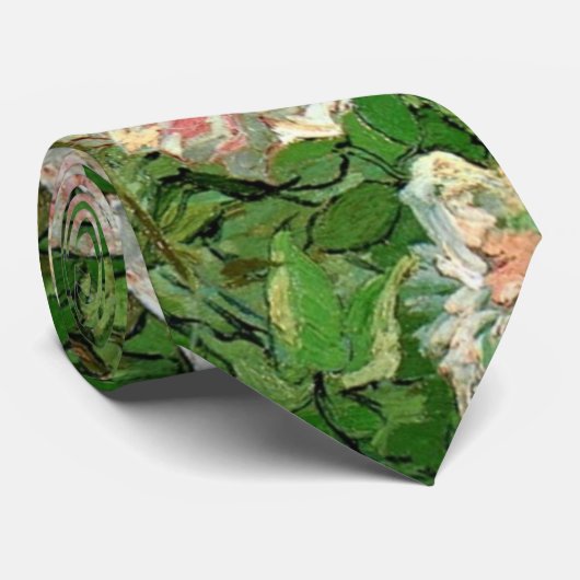 Vincent Van Gogh - stilstaande levensroze roses Fi Stropdas (Opgerold)