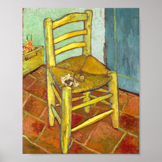 Vincent Van Gogh-stoel met pijpleiding Poster (Voorkant)