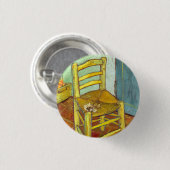 Vincent Van Gogh-stoel met pijpleiding Ronde Button 3,2 Cm (Voorkant /achterkant)