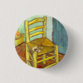 Vincent Van Gogh-stoel met pijpleiding Ronde Button 3,2 Cm (Voorkant)