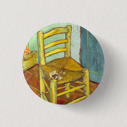 Vincent Van Gogh-stoel met pijpleiding Ronde Button 3,2 Cm (Voorkant)