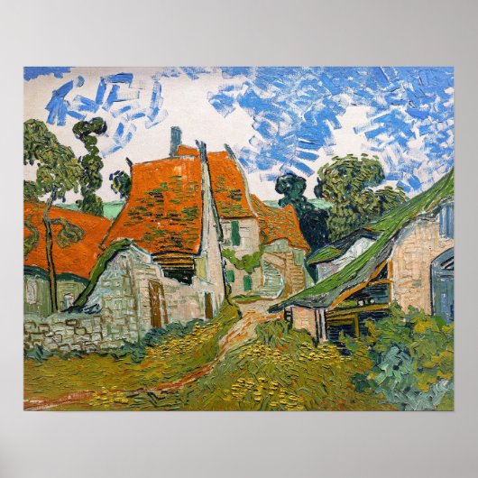 Vincent van Gogh - Straat in Auvers-sur-Oise Poster (Voorkant)