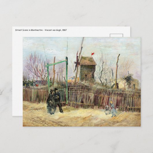 Vincent van Gogh - Straatbeeld in Montmartre Briefkaart (Voorkant / Achterkant)