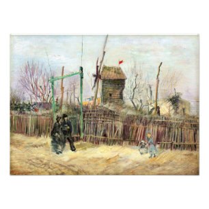 Vincent van Gogh - Straatbeeld in Montmartre Foto Afdruk