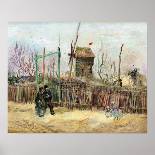 Vincent van Gogh - Straatbeeld in Montmartre Poster (Voorkant)