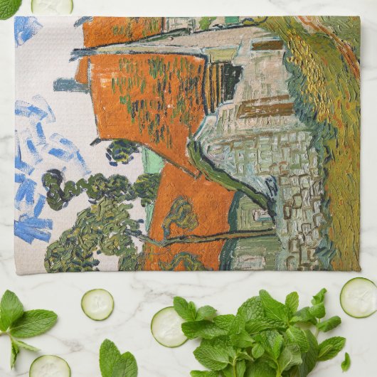 Vincent van Gogh - Street in Auvers-sur-Oise Theedoek (Gevouwen)