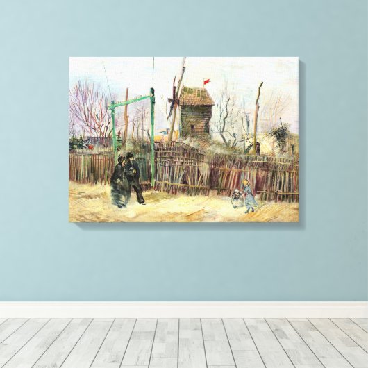 Vincent van Gogh - Street Scene in Montmartre Canvas Afdruk (Insitu (Houten vloer))
