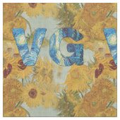 Vincent Van Gogh Sunflower Fabrics Stof (Close Up)