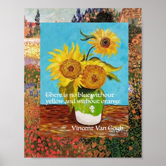 Vincent Van Gogh, Sunflower Quote Poster (Voorkant)