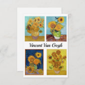 Vincent Van Gogh Sunflower Serie Bedankkaart (Voorkant / Achterkant)