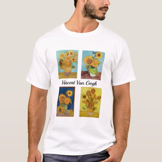 Vincent Van Gogh Sunflower Serie T-shirt (Voorkant)