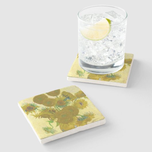 Vincent Van Gogh Sunflower Stenen Onderzetter (Zijkant)