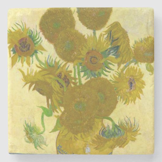 Vincent Van Gogh Sunflower Stenen Onderzetter (Voorkant)