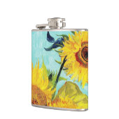 Vincent van Gogh Sunflower Vase First Turquoise Heupfles (Links)