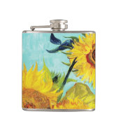 Vincent van Gogh Sunflower Vase First Turquoise Heupfles (Voorkant)