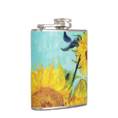 Vincent van Gogh Sunflower Vase First Turquoise Heupfles (Rechts)