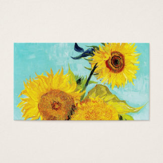 Vincent van Gogh Sunflower Vase First Turquoise Visitekaartje