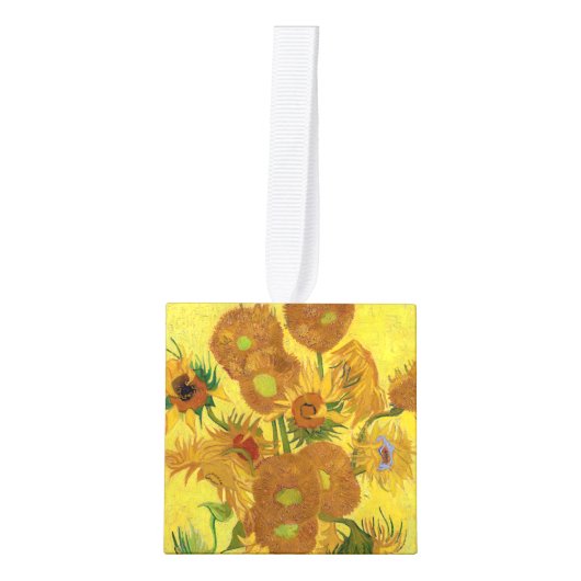 Vincent van Gogh - Sunflower Wine Charm Decoratie (Voorkant)