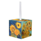 Vincent van Gogh - Sunflower Wine Charm Decoratie (Achter hoekig)