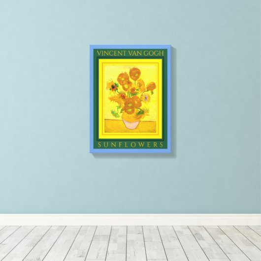 VINCENT VAN GOGH ...SUNFLOWERS Canvas Print (Insitu (Houten vloer))