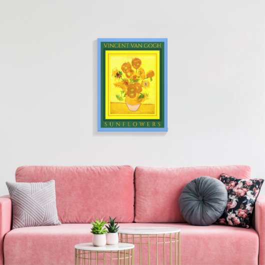 VINCENT VAN GOGH ...SUNFLOWERS Canvas Print (Insitu (Woonkamer))