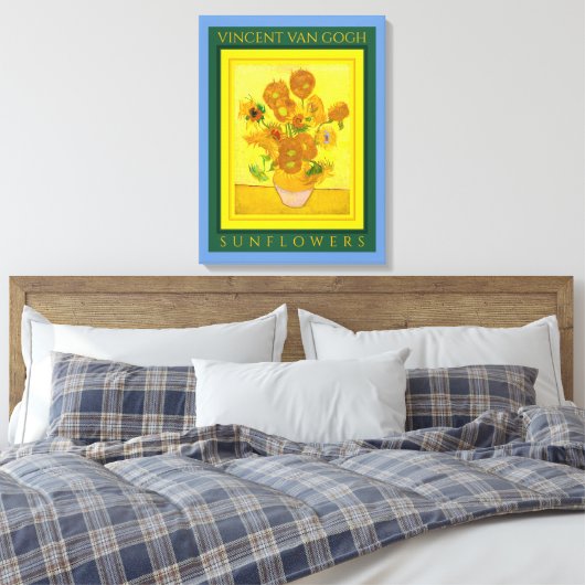 VINCENT VAN GOGH ...SUNFLOWERS Canvas Print (Insitu (Slaapkamer))