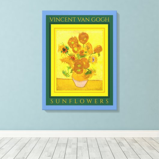 VINCENT VAN GOGH ...SUNFLOWERS Canvas Print (Insitu (Houten vloer))