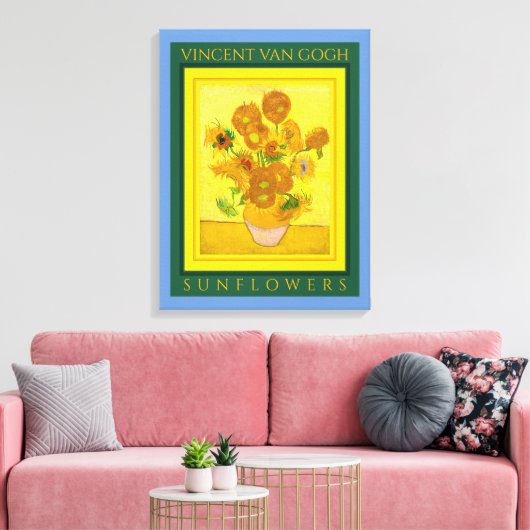 VINCENT VAN GOGH ...SUNFLOWERS Canvas Print (Insitu (Woonkamer))