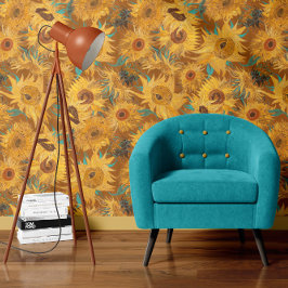 Vincent Van Gogh Sunflowers Rust Brown Yellow Behang