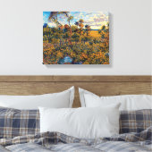 Vincent Van Gogh - Sunset at Montmajour Fine Art Canvas Afdruk (Insitu (Slaapkamer))