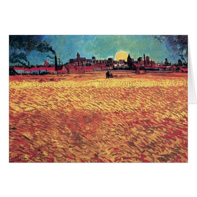 Vincent Van Gogh - Sunset on Wheat Fields Fine Art (Voorkant Horizontaal)