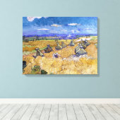 Vincent van Gogh - Tarwe Stacks met luiers Canvas Afdruk (Insitu (Houten vloer))