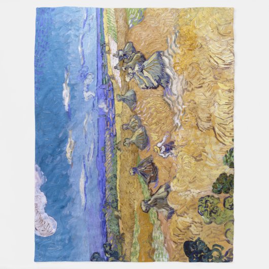 Vincent van Gogh - Tarwe Stacks met luiers Fleece Deken (Voorkant)