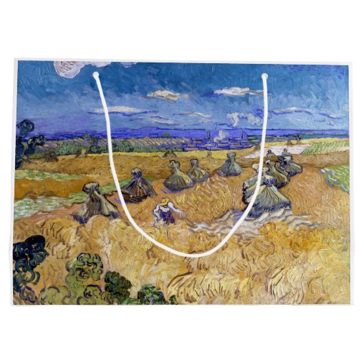 Vincent van Gogh - Tarwe Stacks met luiers Groot Cadeauzakje (Achterkant)