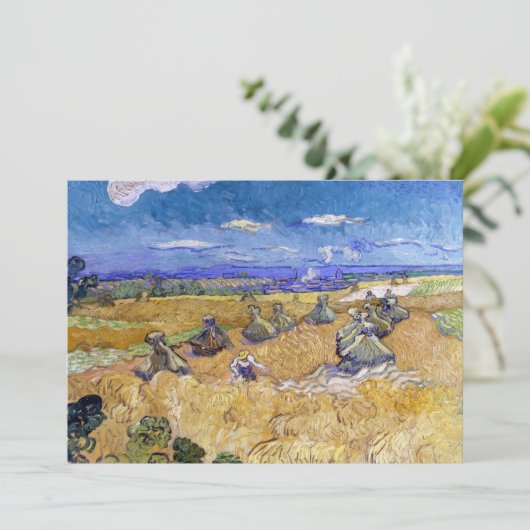 Vincent van Gogh - Tarwe Stacks met luiers Kaart (Staand voorkant)