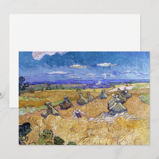 Vincent van Gogh - Tarwe Stacks met luiers Kaart (Voorkant / Achterkant)