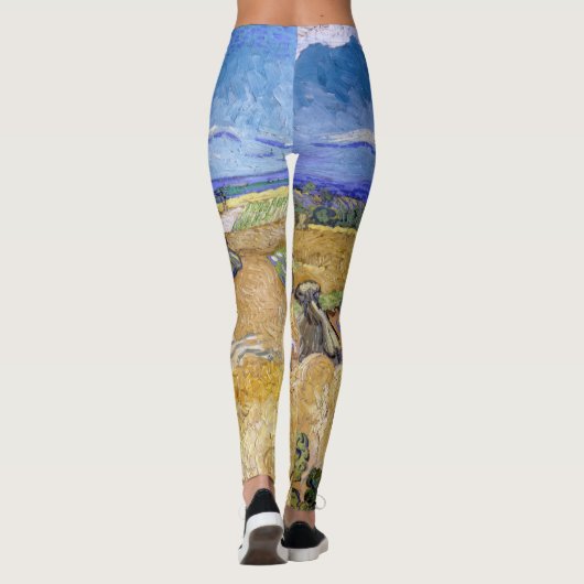 Vincent van Gogh - Tarwe Stacks met luiers Leggings (Achterkant)