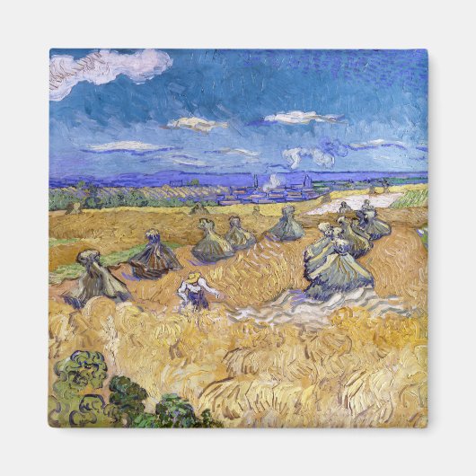 Vincent van Gogh - Tarwe Stacks met luiers Magneet (Voorkant)