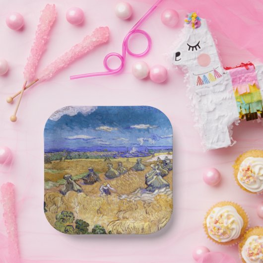 Vincent van Gogh - Tarwe Stacks met luiers Papieren Bordje (Feest)