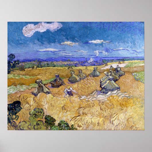 Vincent van Gogh - Tarwe Stacks met luiers Poster (Voorkant)