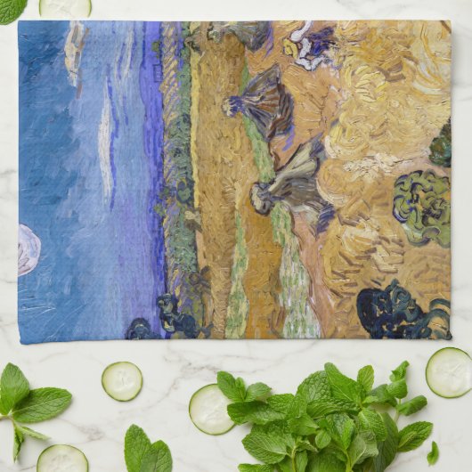 Vincent van Gogh - Tarwe Stacks met luiers Theedoek (Gevouwen)